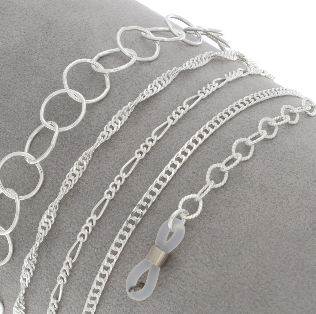 Set versilberte Ketten