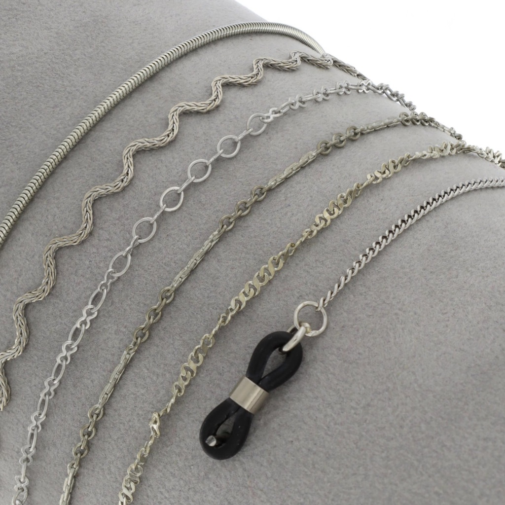 km6w thin metal chains white