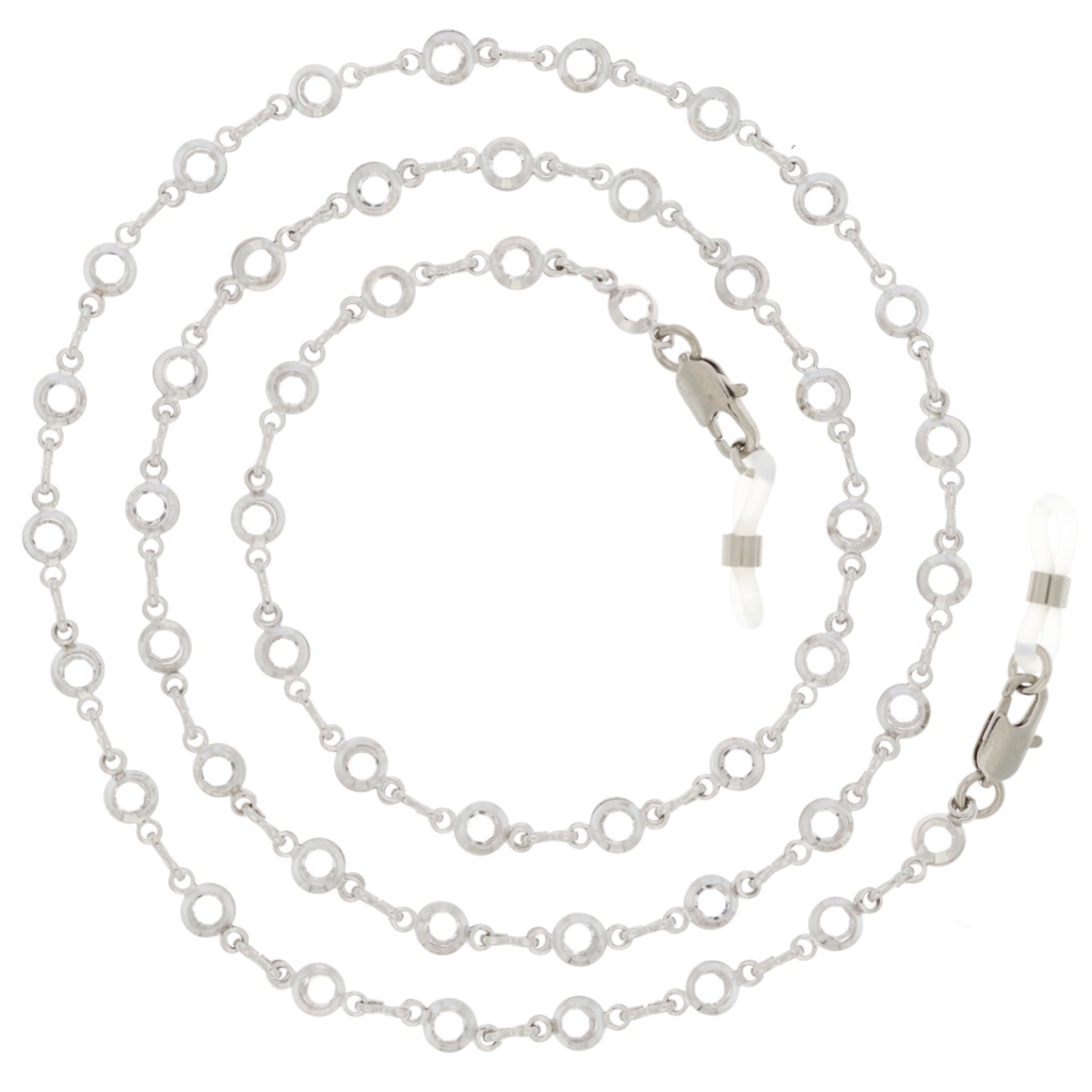 crystal stone chain rhodium plated