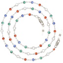 crystal stone chain rhodium plated