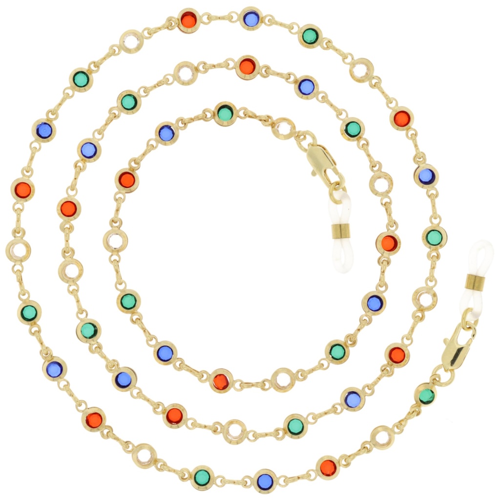 crystal stone chain gold plated