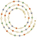 crystal stone chain gold plated
