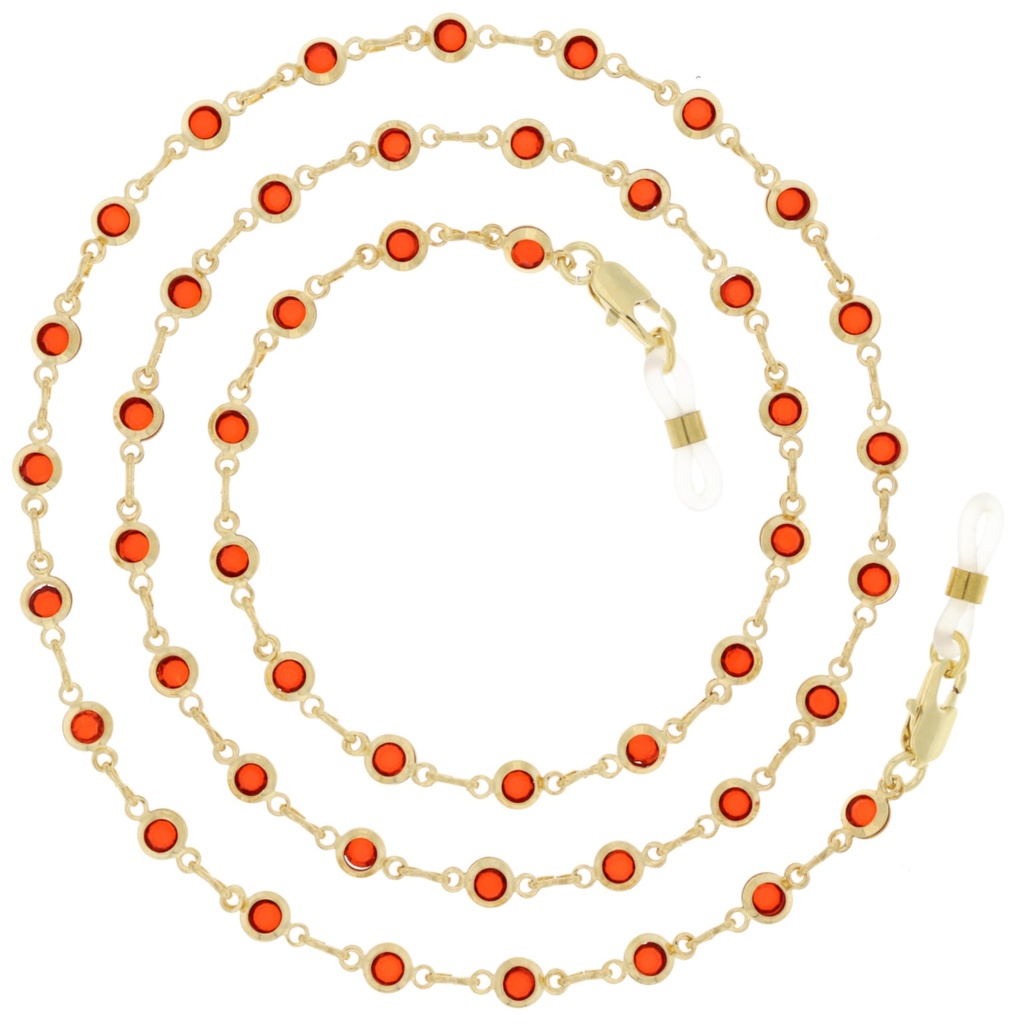crystal stone chain gold plated