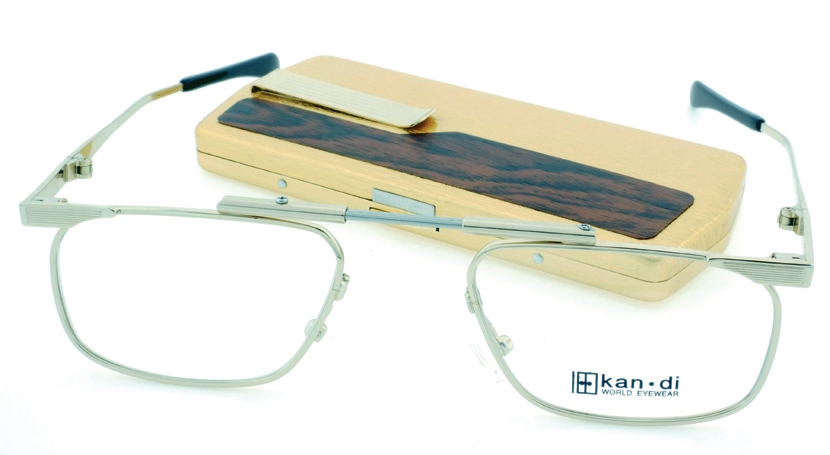 Kan-Di foldable reading glass with metal case