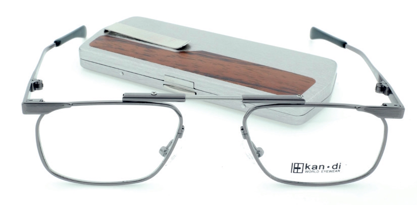 Kan-Di foldable reading glass with metal case