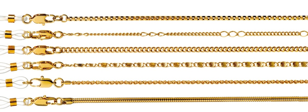 klassische Metallketten gold Set