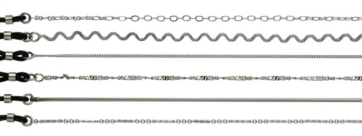 [km6w] thin metal chains white set
