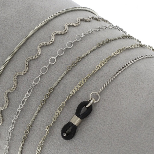 km6w thin metal chains white
