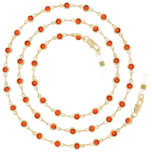 [133-5] crystal stone chain gold plated