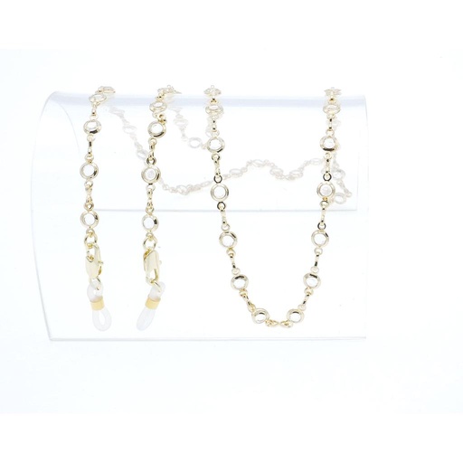 [133-3] crystal stone chain gold plated