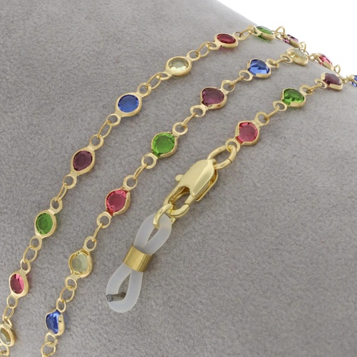 [177] crystal stone chain gold plated