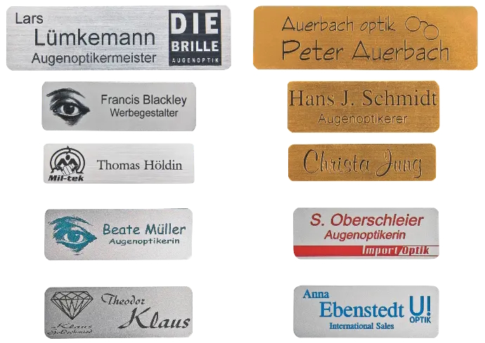nameplate including engraving